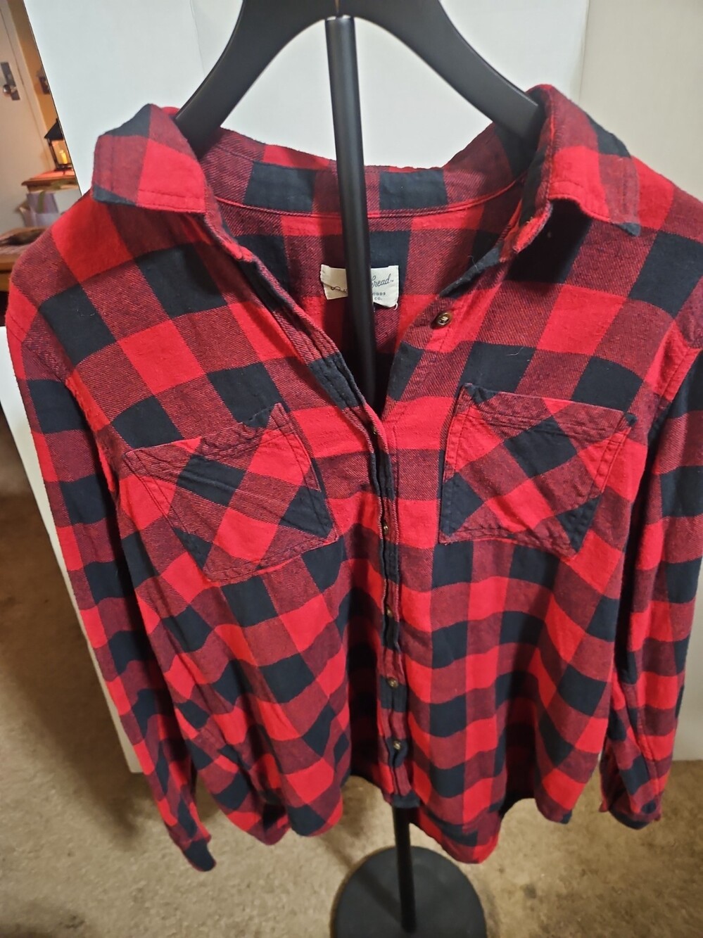 Universal Thread Buffalo Plaid Womens Button Up Shirt M